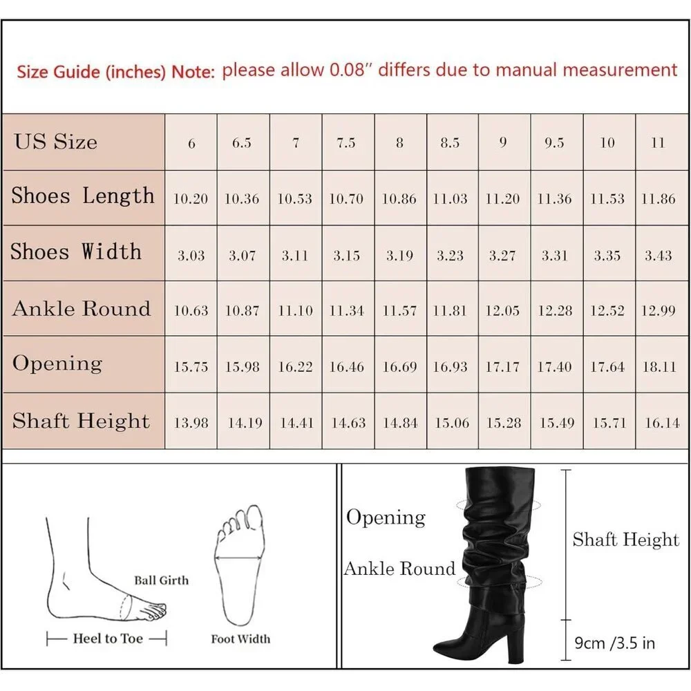Women Nude Pu Leather Fold Over Knee High Dress Tall Chunky High Heels Long Boot